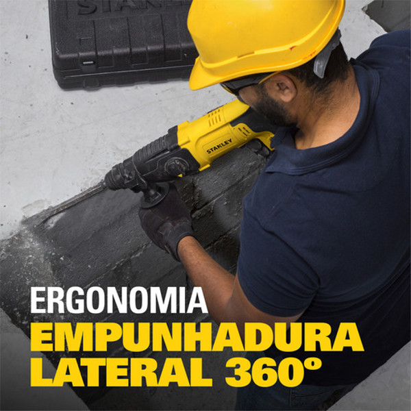 MARTELETE DE IMPACTO COM 800W E MALETA STANLEY - SHR263KA-BR 127V