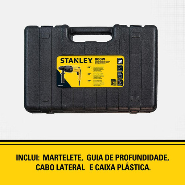 MARTELETE DE IMPACTO COM 800W COM MALETA STANLEY - SHR263KA-B2 220V