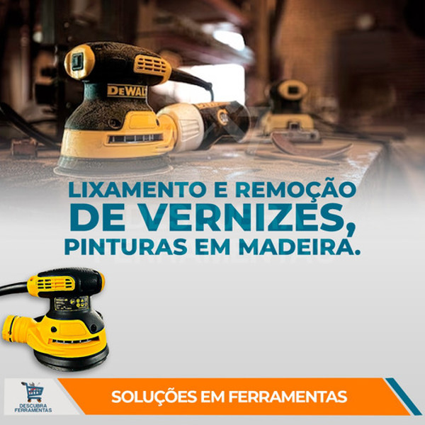 LIXADEIRA ORBITAL VELCRO COM 280W DEWALT - DWE6421-BR 127V