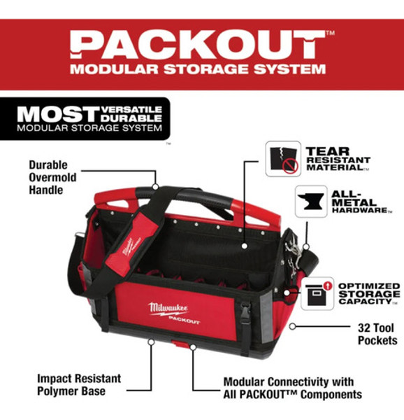 BOLSA DE FERRAMENTAS PACKOUT MILWAUKEE DE 20'' - 48-22-8320
