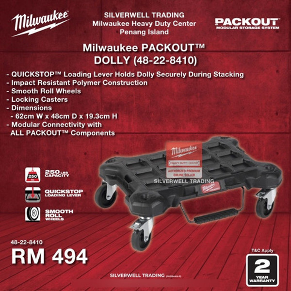 BASE PACKOUT DOLLY COM RODINHAS (113KG) MILWAUKEE - 48-22-8410