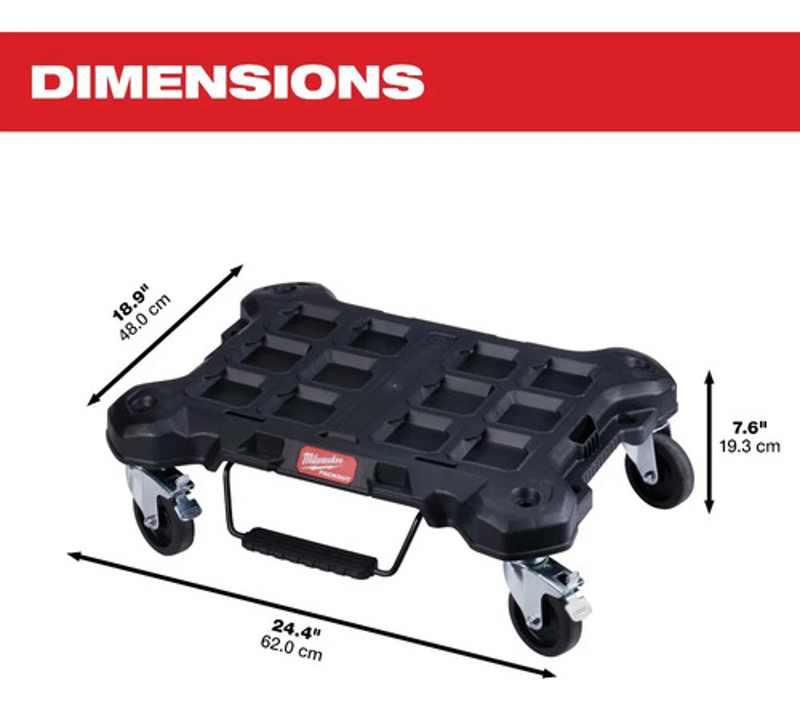BASE PACKOUT DOLLY COM RODINHAS (113KG) MILWAUKEE - 48-22-8410