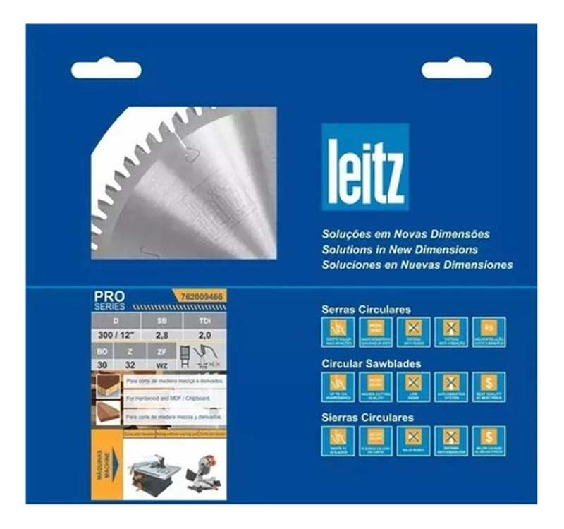 DISCO CORTE MADEIRA DE 300MM COM 32 DENTES ALTERNADOS LEITZ - 762009466