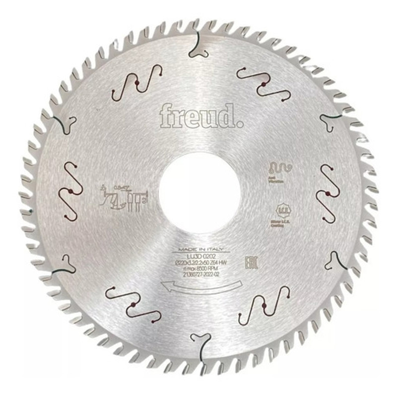 DISCO CORTE MDF DE 220MM COM 64 DENTES TRAPEZIO FREUD - LU3D0202