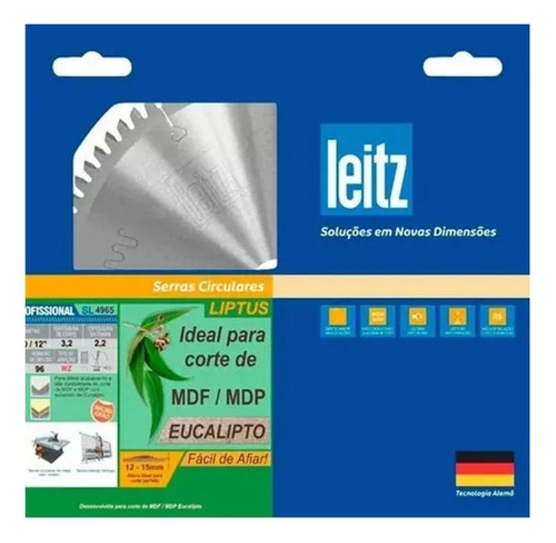 DISCO CORTE MDF EUCALIPTO DE 300MM COM 96 DENTES LEITZ - 762014965