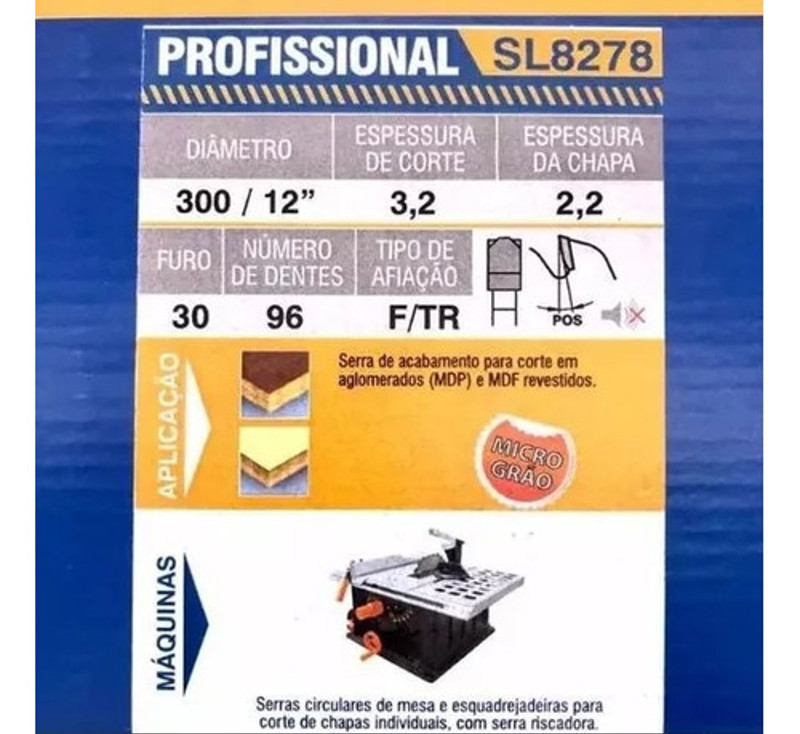 DISCO CORTE MDF DE 300MM COM 96 DENTES LEITZ - 762008278