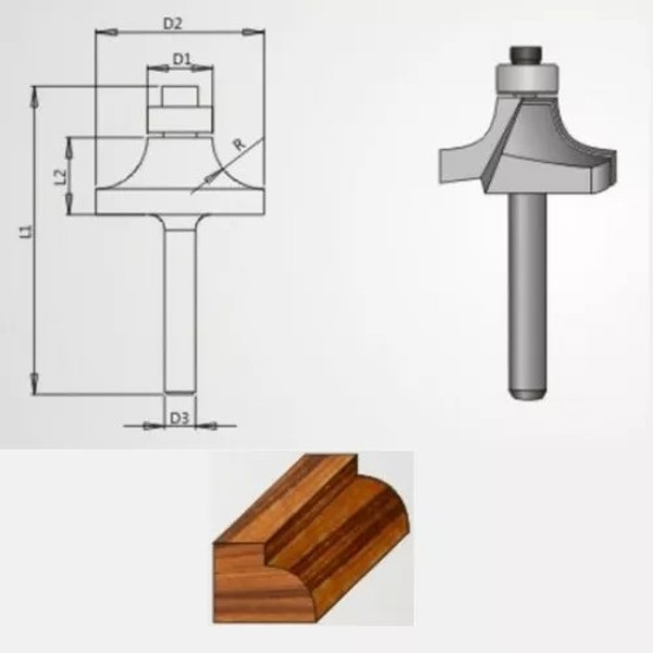 FRESA DE ARRENDODAR COM ROLAMENTO D-22.7MM E HASTE DE 6MM RADIX - 1974100.01