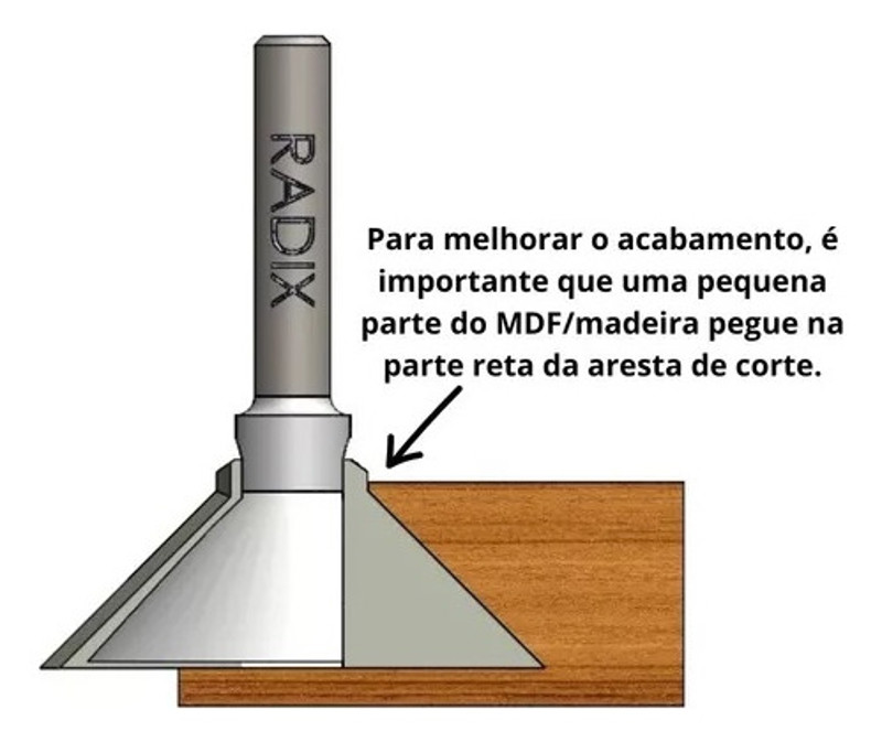 FRESA PERFIL CAVA 45° DE 28MM COM HASTE 06MM RADIX - 2059085.01