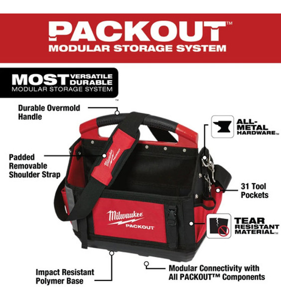 BOLSA DE FERRAMENTAS PACKOUT MILWAUKEE DE 15'' - 48-22-8315
