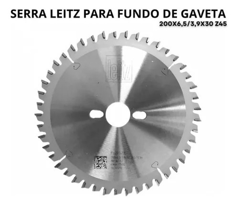 DISCO CORTE DE 200MM PARA FUNDO DE 6MM COM 45 DENTES LEITZ - 762014087