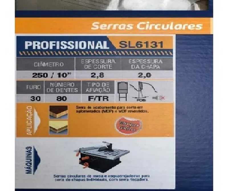 DISCO CORTE MDF DE 250MM COM 80 DENTES TRAPEZIO LEITZ - 762006131