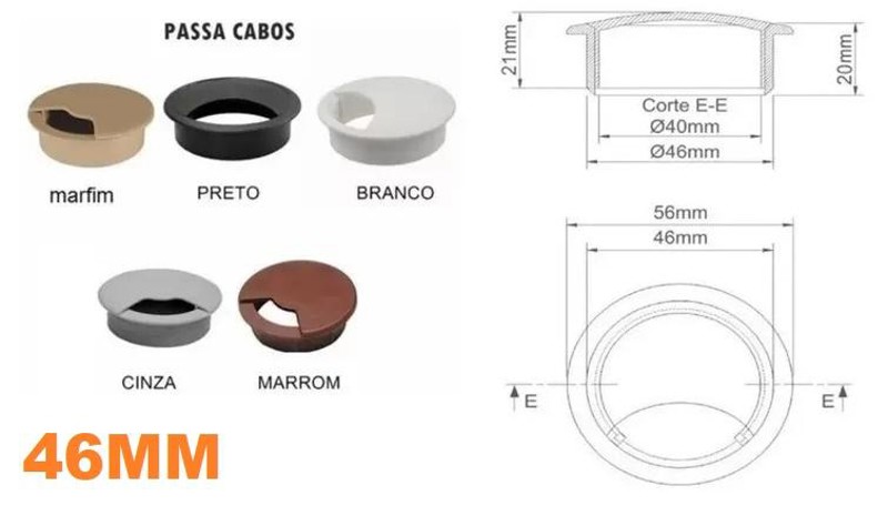 PASSAFIO PLASTICO COM 46MM - COR: MARFIM