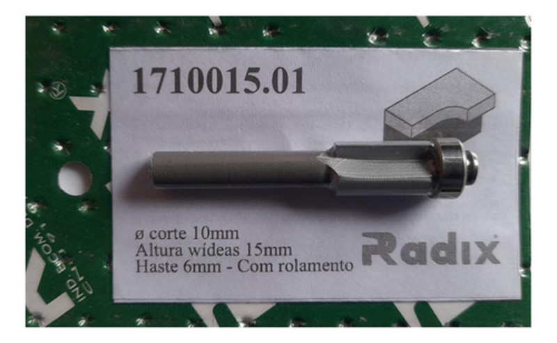 FRESA RETA COM ROLAMENTO DE 10MM E HASTE DE 06MM RADIX - 1710015.01