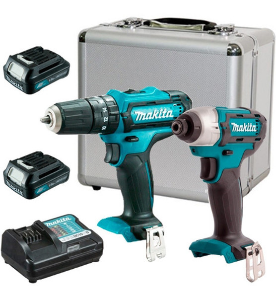 KIT 02 PARAFUSADEIRAS 12V COM MARTELETE E MALETA MAKITA - CLX228SAX