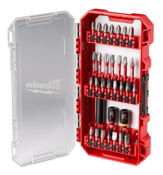 JOGO DE 32PCS COM PONTAS SHOCKWAVE E ESTOJO MILWAUKEE - 48-32-4004