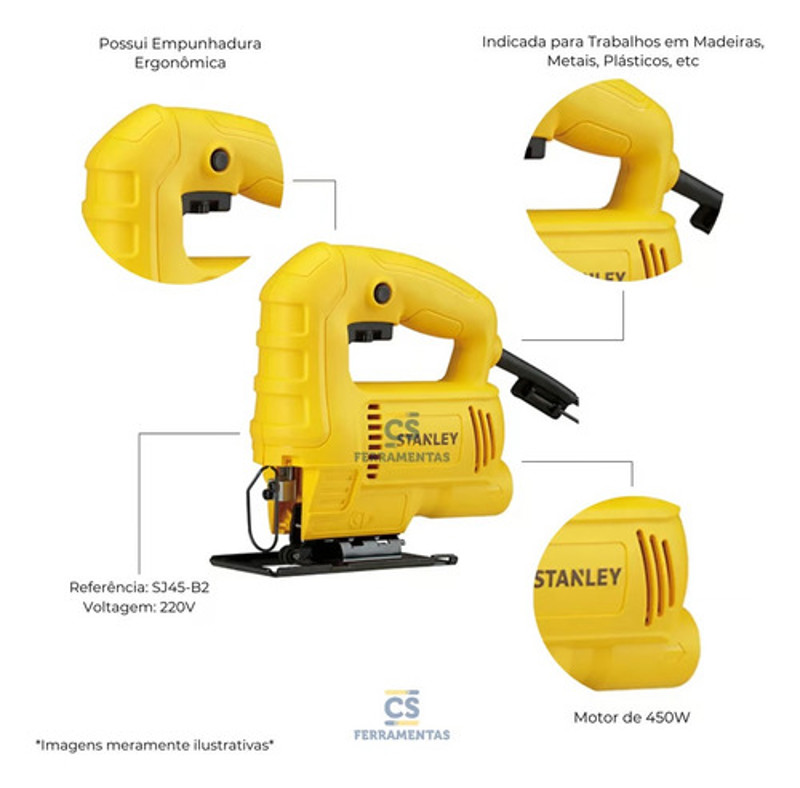 SERRA TICO TICO ELETRICA COM 450W STANLEY - SJ45-B2 220V