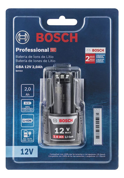 BATERIA BOSCH 12V IONLITIO COM 2.0A - 1600A0021D