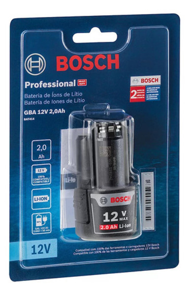BATERIA BOSCH 12V IONLITIO COM 2.0A - 1600A0021D