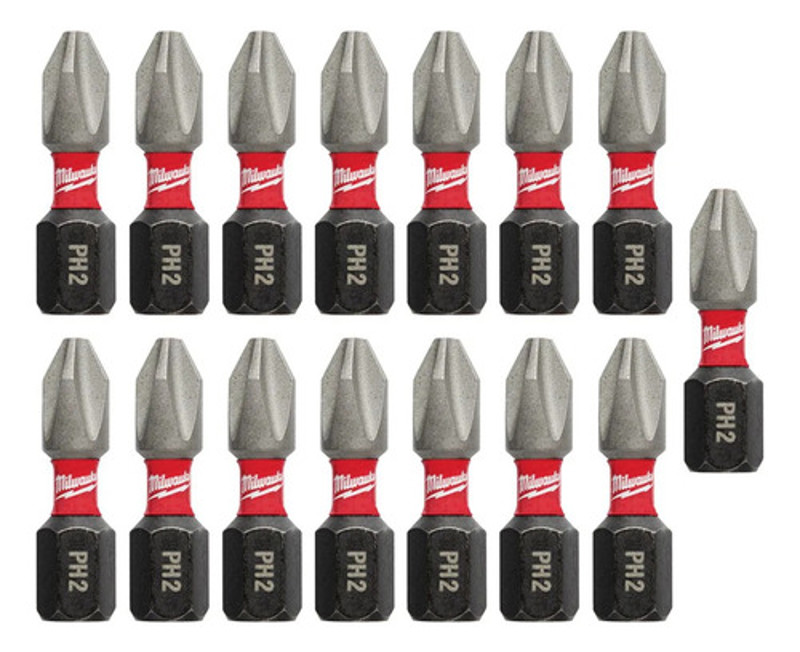 JOGO DE 15PCS COM PONTAS PH2 DE 25MM MILWAUKEE - 48-32-5003