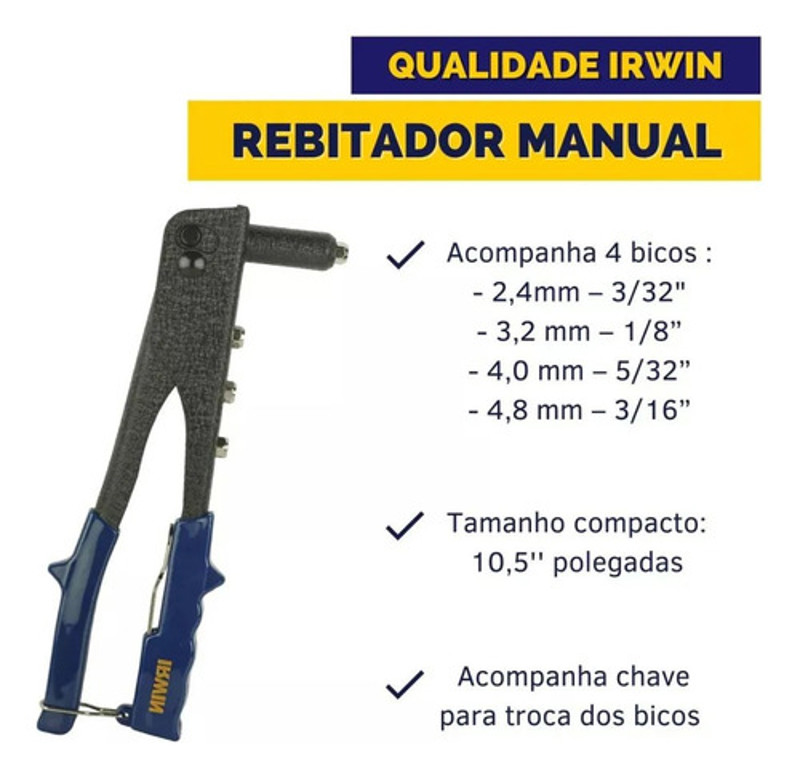 ALICATE REBITADOR MANUAL IRWIN - 1886980