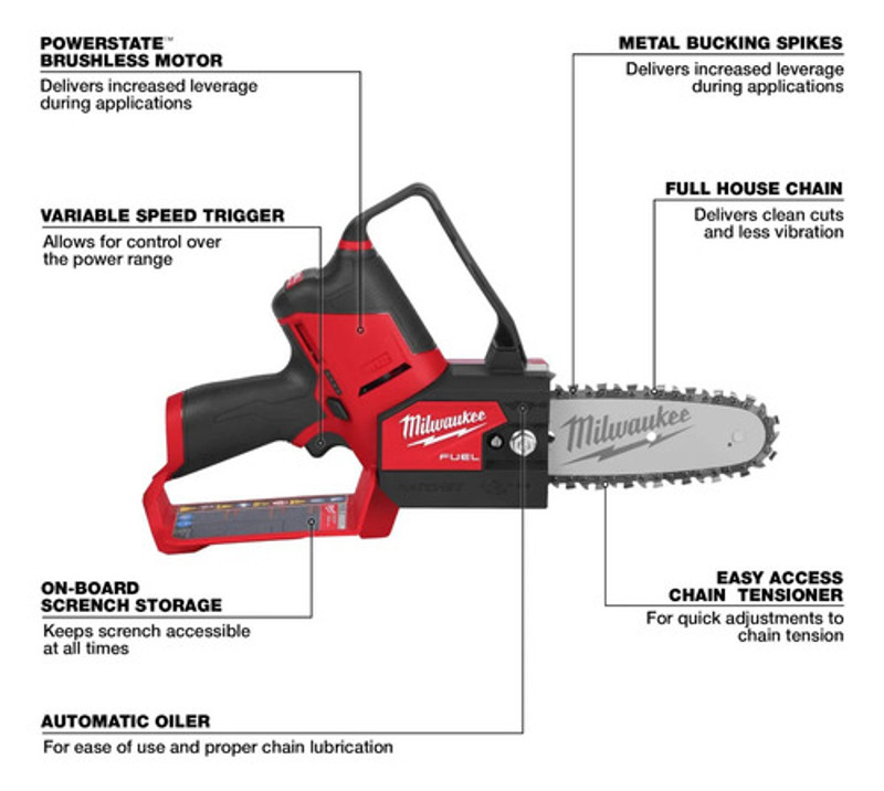 MINI MOTO SERRA 6" BATERIA 12V SIMPLES MILWAUKEE - 2527-20