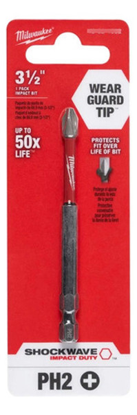 PONTA MILWAUKEE SIMPLES SHOCKWAVE PH2 COM 89MM - 48-32-4562