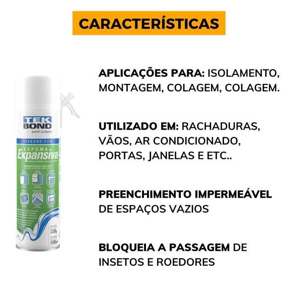 ESPUMA EXPANSIVA 320G/500ML - TEKBOND