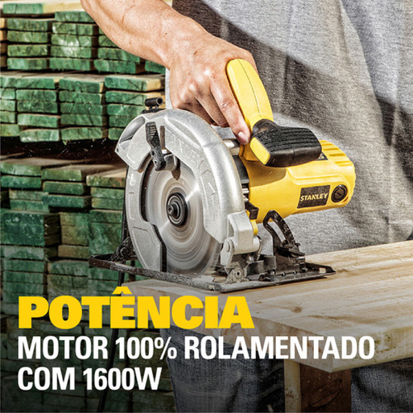 SERRA CIRCULAR 185MM COM 1600W STANLEY - SC16-B2 220V