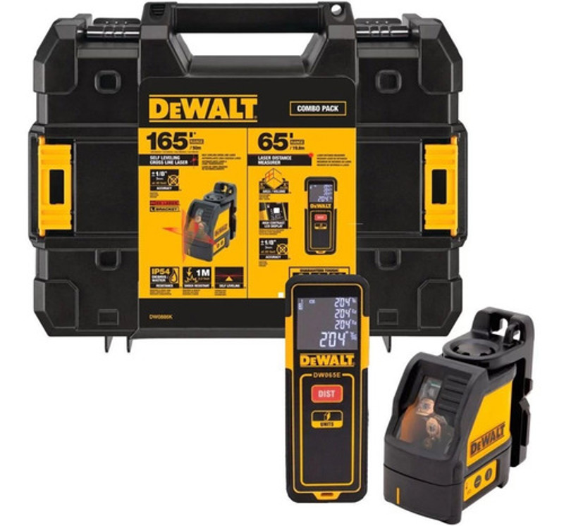KIT NIVEL VERMELHO E TRENA LASER 15MTS COM MALETA DEWALT - DW0886K
