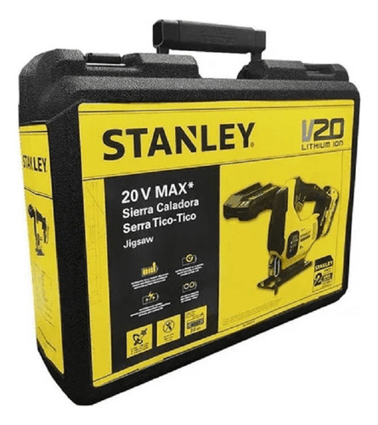 SERRA TICO TICO A BATERIA 20V COMPLETA COM MALETA STANLEY - SCJ600D1K-BR