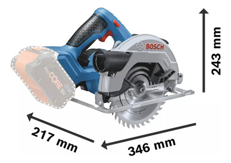 SERRA CIRCULAR 185MM A BATERIA 18V BOSCH - GKS18V-57 - 06016A22E0