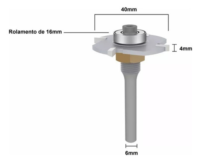 FRESA SERRINHA DEBRUM COM ROLAMENTO DE 04MM COM HASTE 06MM RADIX - 18F4040.01