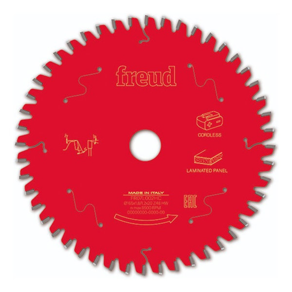 DISCO CORTE MDF DE 165MM COM 48 DENTES FREUD - FR07L002HC