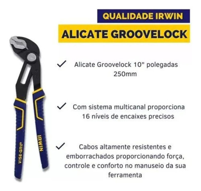ALICATE GROOVELOCK IRWIN V-GRIP 12" 30CM - 2078112