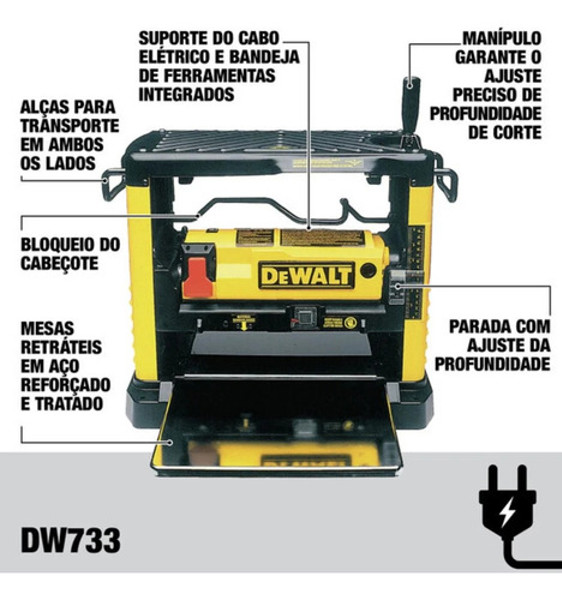 DESENGROSSADEIRA PORTATIL 1800W DEWALT - DW733-BR 127V