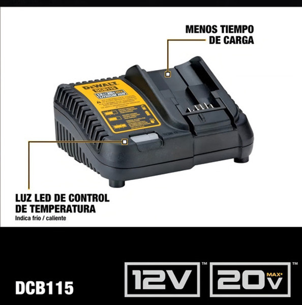 CARREGADOR PARA BATERIA 12V DEWALT - DCB115-B2