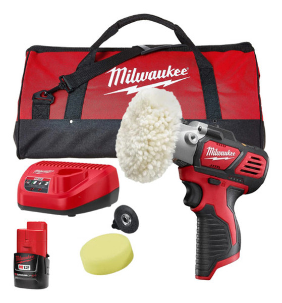 MINI POLITRIZ 3" BATERIA 12V COMPLETA COM BOLSA MILWAUKEE - 2438-159