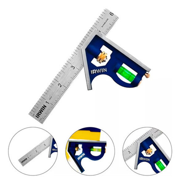 ESQUADRO INOX COM NIVEL 6" 152MM IRWIN - 1884634