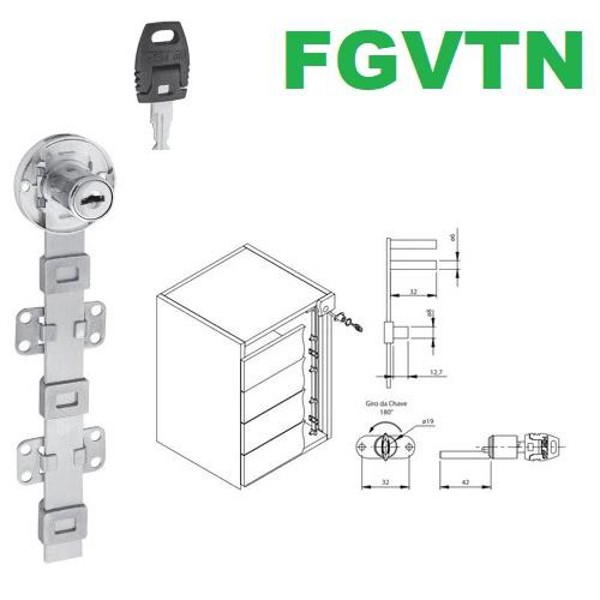 FECHADURA PARA 4 GAVETAS LATERAL COM 1000MM FGVTN - 29062022