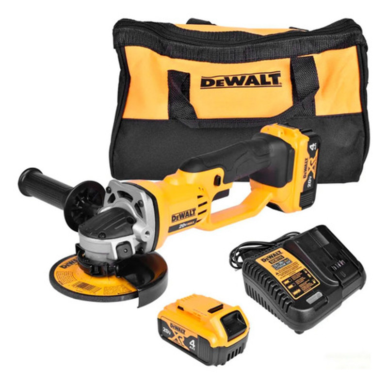 ESMERILHADEIRA ANGULAR 4.1/2" BATERIA 20V COMPLETA DEWALT - DCG412M2