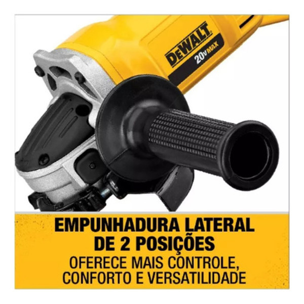 ESMERILHADEIRA ANGULAR 4.1/2" BATERIA 20V COMPLETA DEWALT - DCG412M2