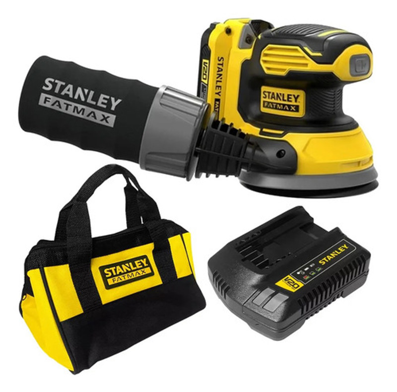 LIXADEIRA ORBITAL VELCRO A BATERIA 20V COMPLETA STANLEY - SCS220C1S-BR