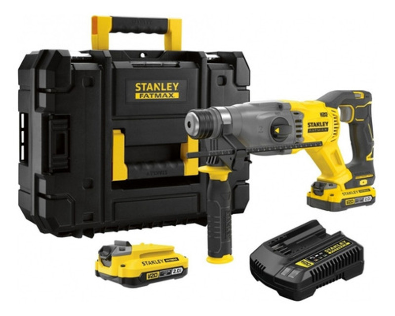 MARTELETE DE IMPACTO 2.0J A BATERIA 20V COMPLETO COM MALETA STANLEY - SBH900D2K-BR