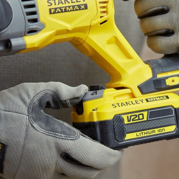 MARTELETE DE IMPACTO 2.0J A BATERIA 20V COMPLETO COM MALETA STANLEY - SBH900D2K-BR