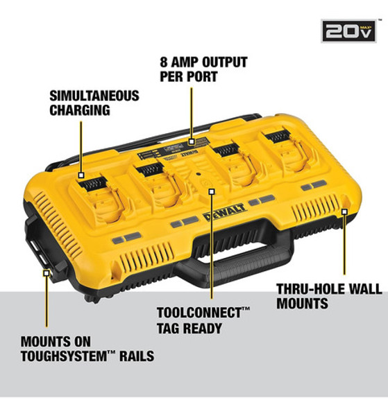 MULTICARREGADOR RAPIDO PARA BATERIA 12V/20V DEWALT - DCB104-B2