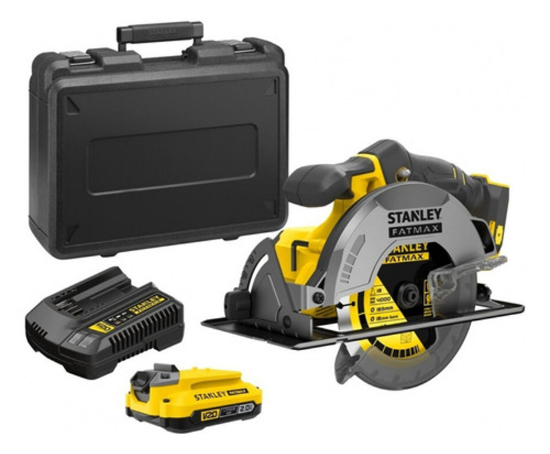SERRA CIRCULAR 185MM A BATERIA 20V COMPLETA COM MALETA STANLEY - SBC550D1K-BR