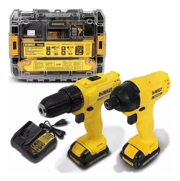 KIT 02 PARAFUSADEIRAS 12V (DCD700 + DCF805) COM MALETA DEWALT - DCK201C2-BR