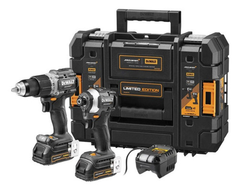 KIT COM 02 PARAFUSADEIRAS 20V E MALETA MCLAREN DEWALT - DCK200ME2GT-BR