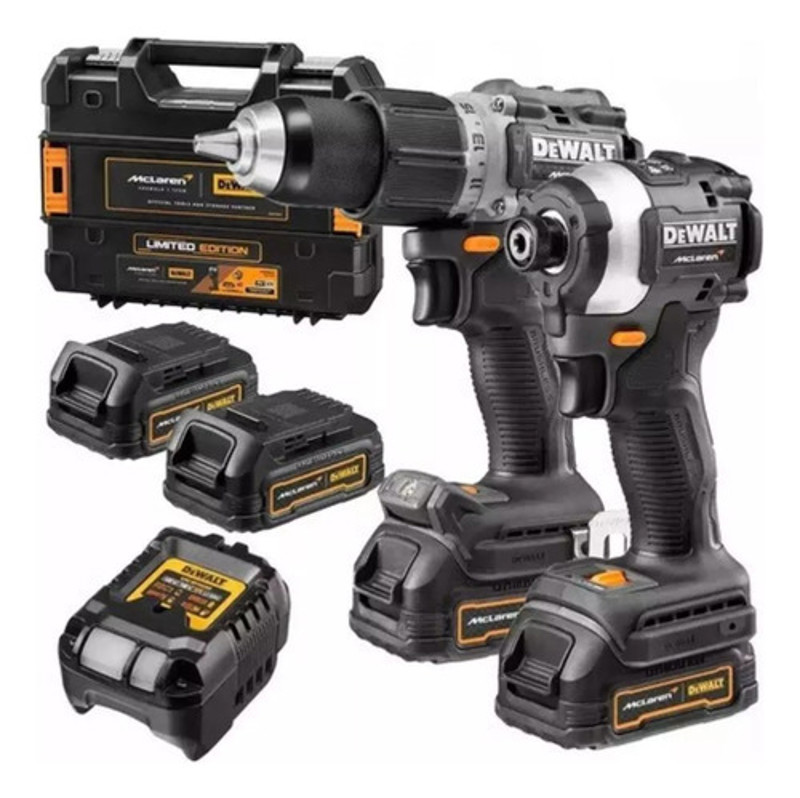 KIT COM 02 PARAFUSADEIRAS 20V E MALETA MCLAREN DEWALT - DCK200ME2GT-BR