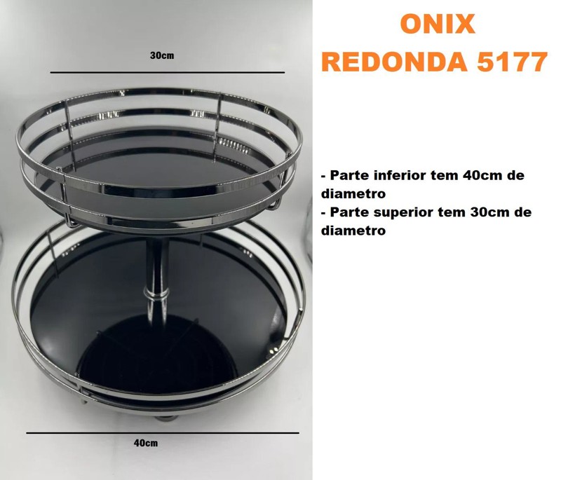 FRUTEIRA DUPLA COM VIDRO FUME GIOSUL REDONDA - 5177/40 -  ONIX